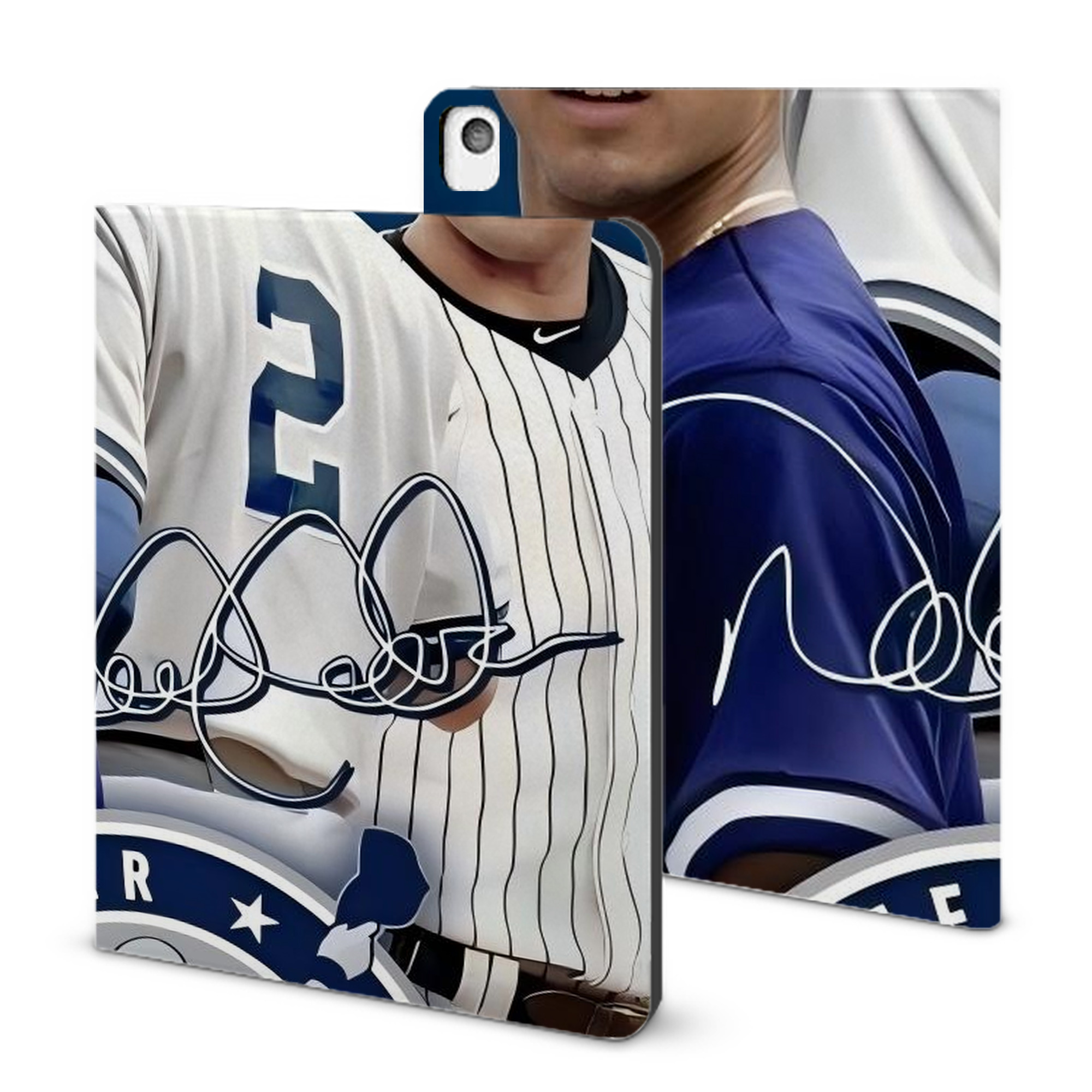 Derek Jeter 47 IPad Book-Style Case With Pencil Slot – Slim PU & TPU Cover – Full Protection, Precise Fit, Water & Scratch Resistant